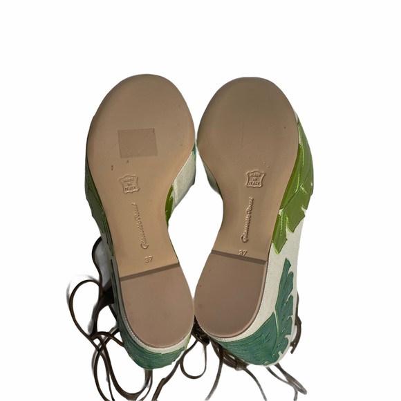 SALE Gianvito Rossi Grenada LeatherCanvas Wedge 37 - Picture 14 of 14